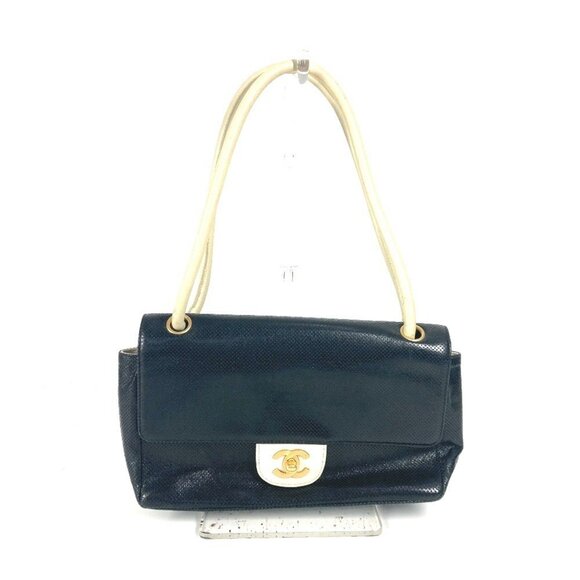 CHANEL Black Leather Logo Shoulder Bag - Picture 1 of 13
